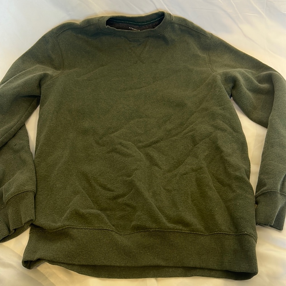 green sweatshirt